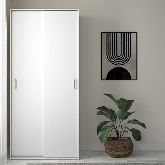 Space Wardrobe 2 Sliding Doors in White