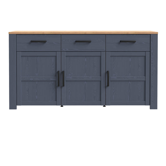 Bohol 3 Door 3 Drawer Sideboard in Riviera Oak/Navy