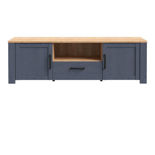 Bohol 2 Door 1 Drawer TV Unit in Riviera Oak/Navy