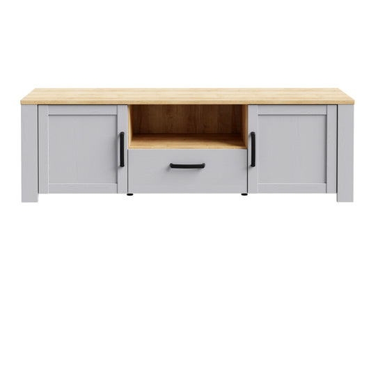 Bohol 2 Door 1 Drawer TV Unit in Riviera Oak/Grey Oak