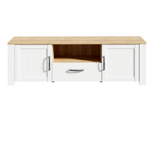 Bohol 2 Door 1 Drawer TV Unit in Riviera Oak/White