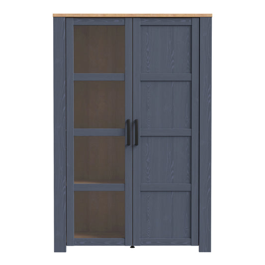 Bohol 2 Door Display Cabinet in Riviera Oak/Navy