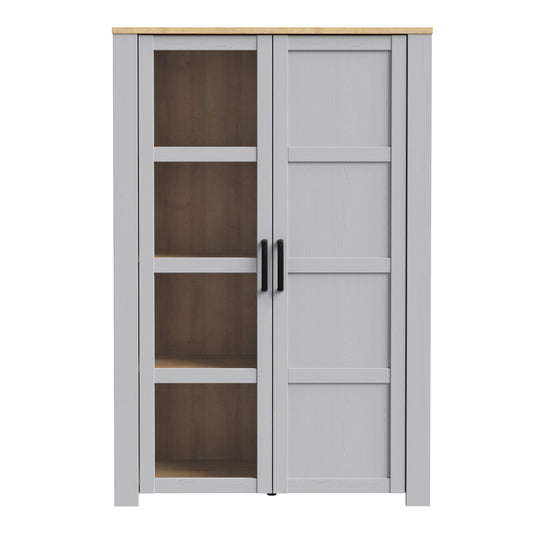 Bohol 2 Door Display Cabinet in Riviera Oak/Grey Oak