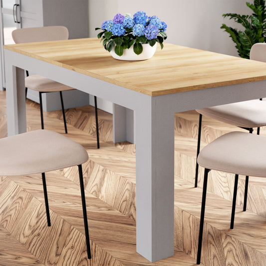 Bohol Extending Dining Table 160-207cm in Riviera Oak/Grey