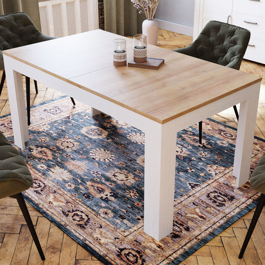 Bohol Extending Dining Table 160-207cm in Riviera Oak/White