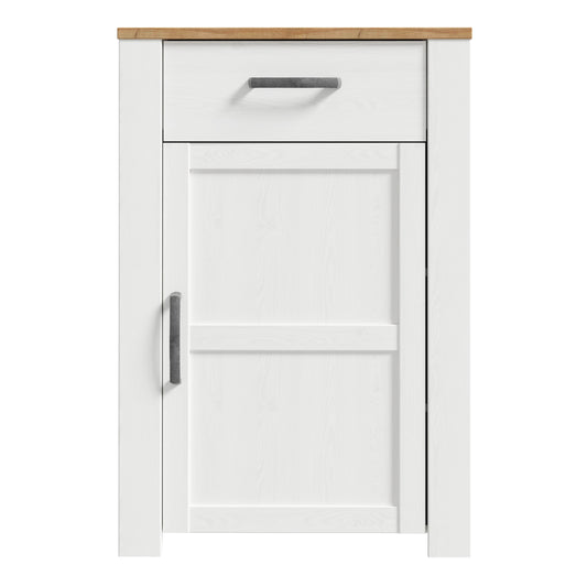 Bohol 1 Door 1 Drawer Shoe Cabinet in Riviera Oak/White