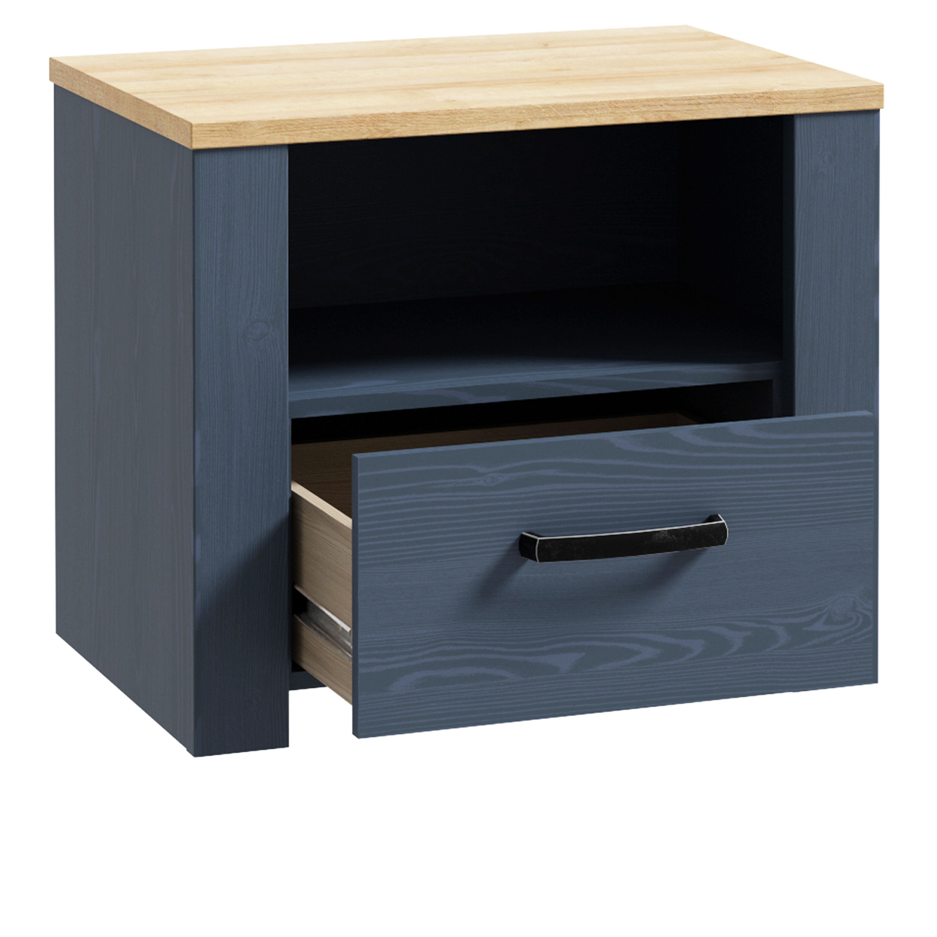 Bohol Bedside Table in Navy/Riviera Oak Bohol Bedside Table in Navy/Riviera Oak