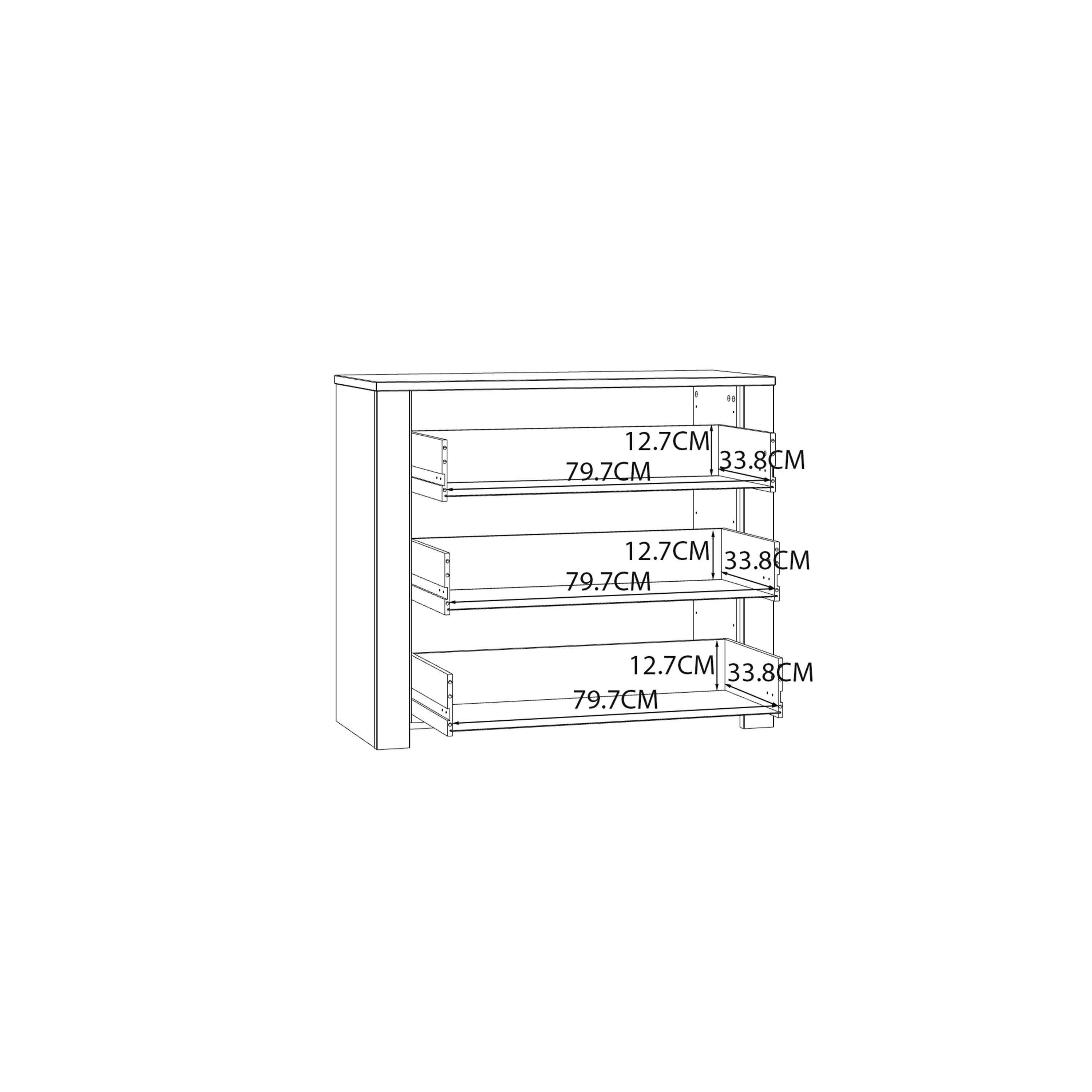 Bohol Chest of 3 Drawers in White/Riviera Oak Bohol Chest of 3 Drawers in White/Riviera Oak