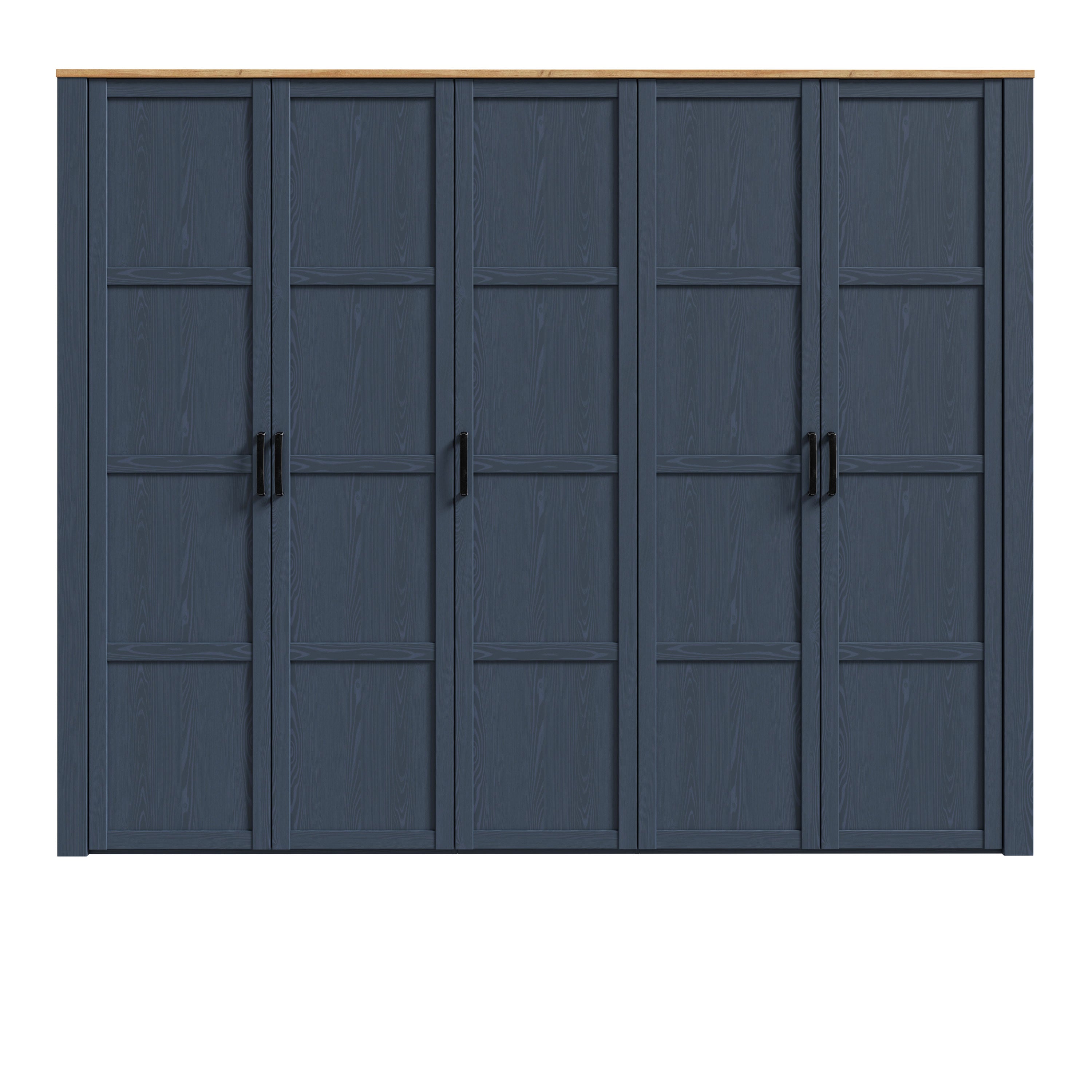 Bohol 5 Door Wardrobe in Navy/Riviera Oak Bohol 5 Door Wardrobe in Navy/Riviera Oak