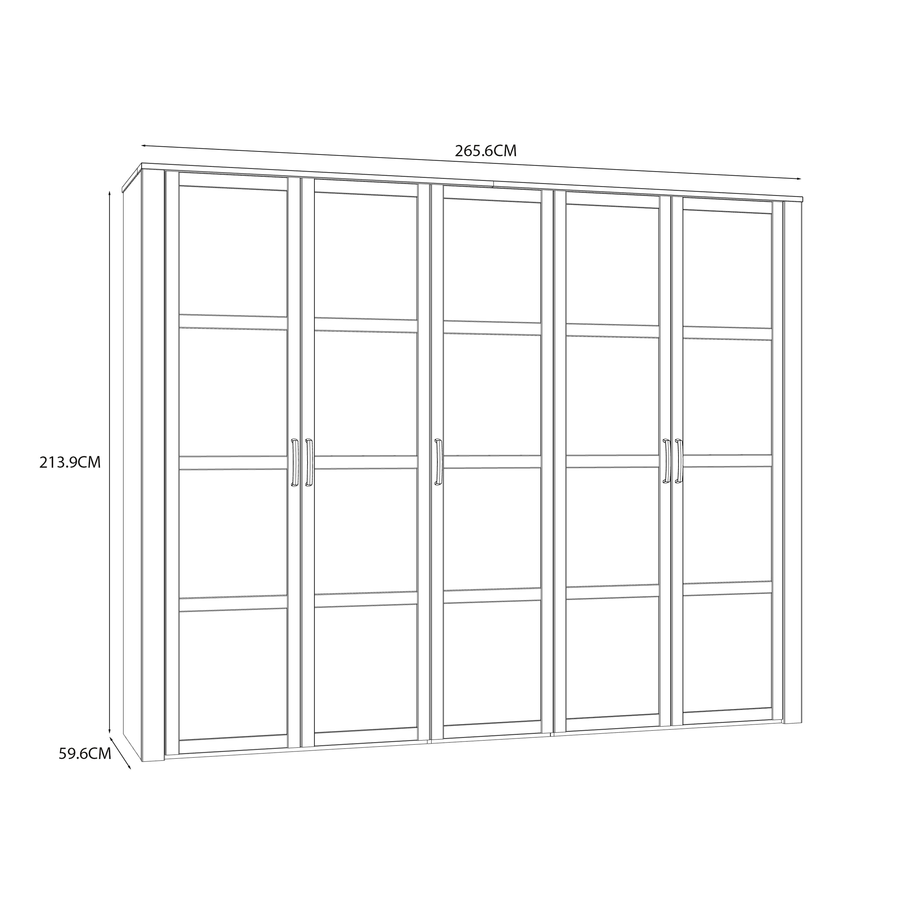 Bohol 5 Door Wardrobe in Navy/Riviera Oak Bohol 5 Door Wardrobe in Navy/Riviera Oak