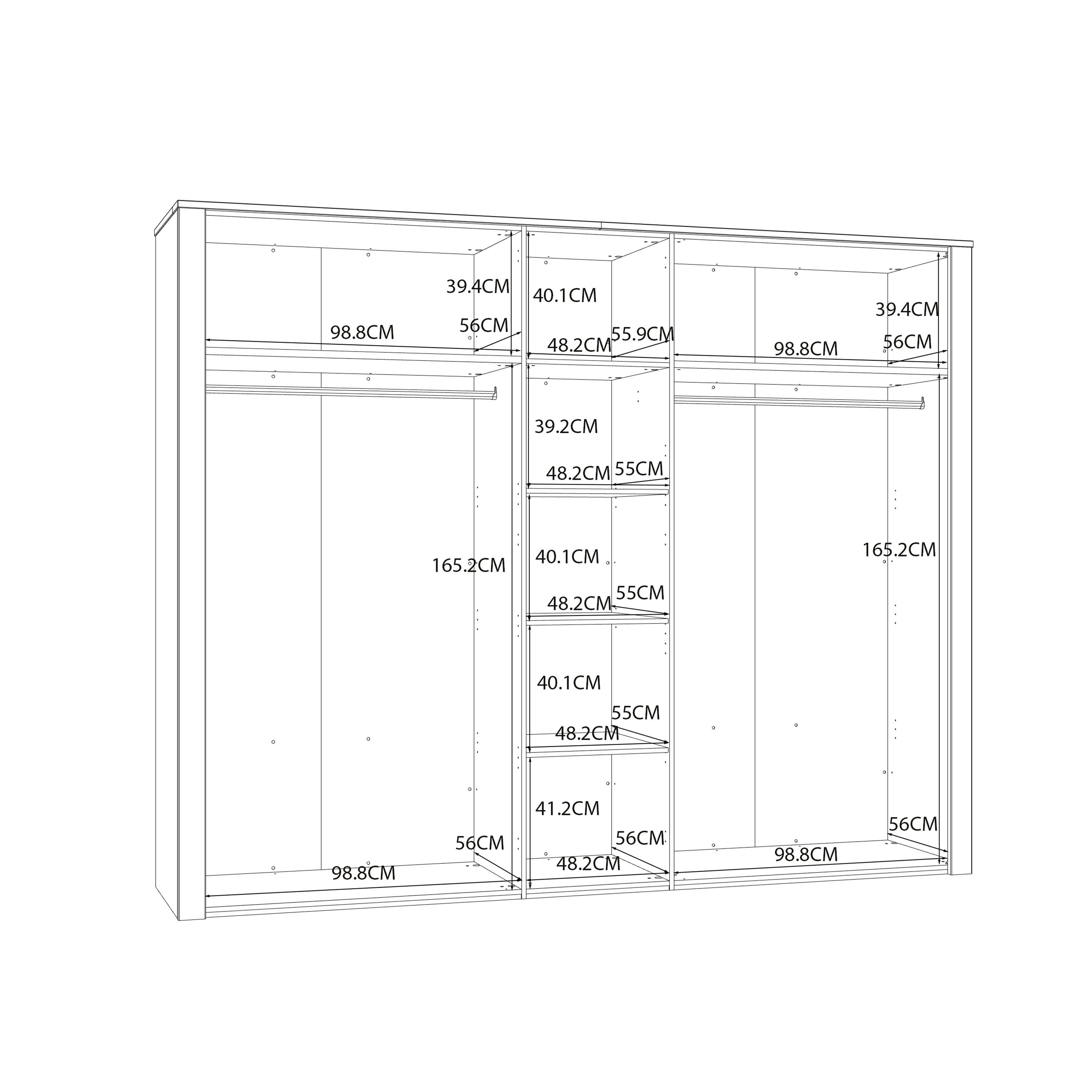 Bohol 5 Door Wardrobe in Navy/Riviera Oak Bohol 5 Door Wardrobe in Navy/Riviera Oak