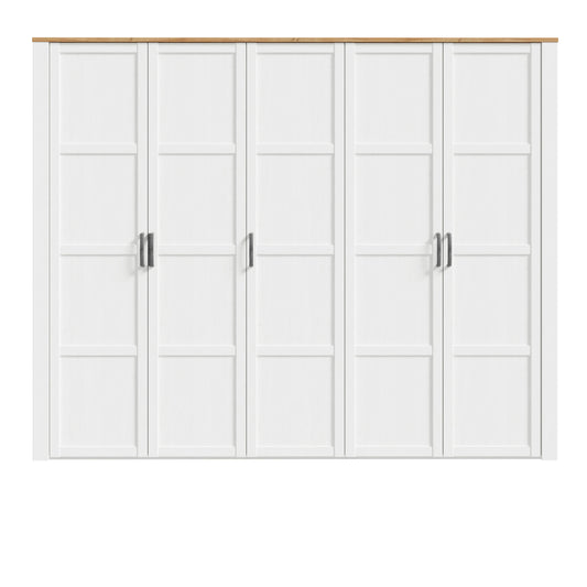 Bohol 5 Door Wardrobe in White/Riviera Oak