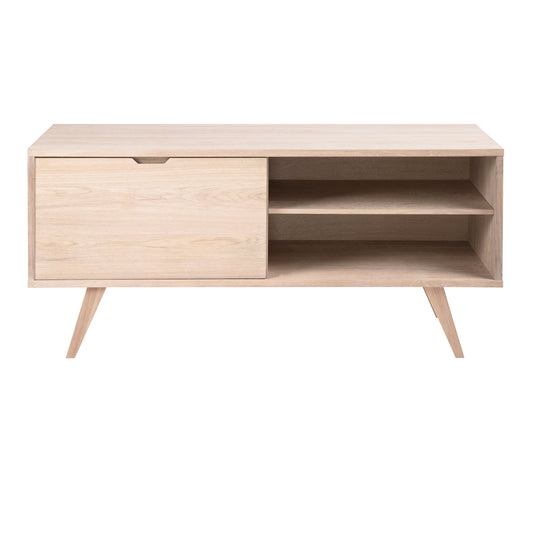 A-Line Sideboard with 4 Drawers and Sliding Door in White Oak