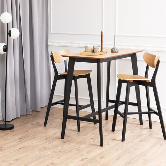 Roxby Bar Table in Oak and Black