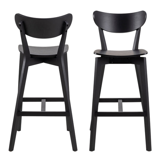 Roxby Bar Stool in Black Set of 2
