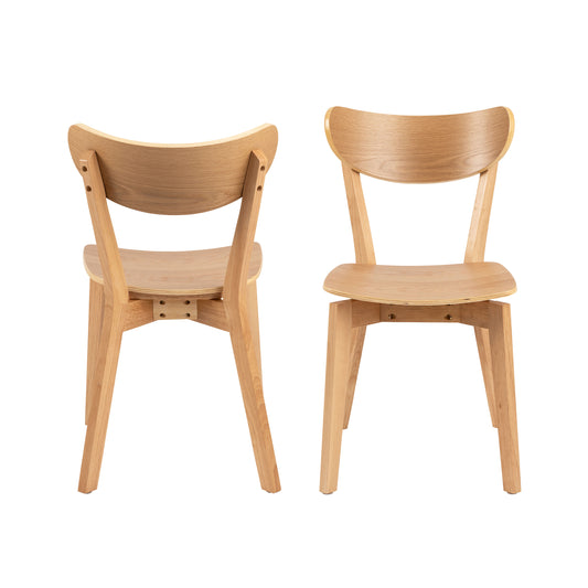 Roxby Dining Chairs in Oak Set of 2