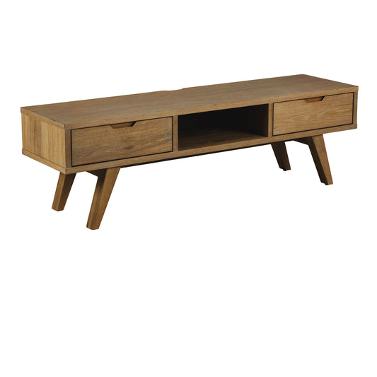 A-Line TV Unit with 2 Drawers in Smoked Oak