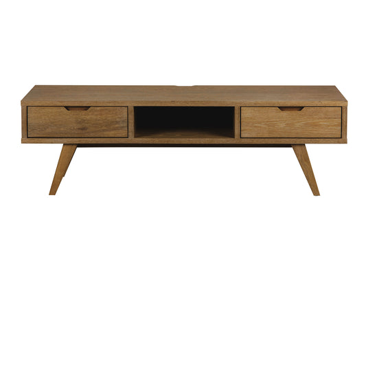 A-Line TV Unit with 2 Drawers in Smoked Oak