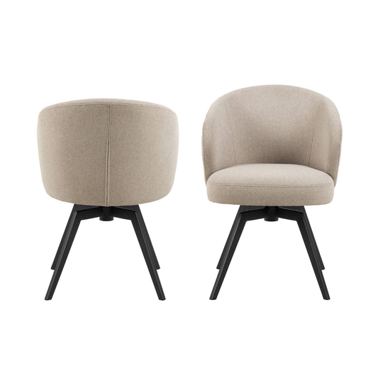 Darlene Beige Swivel Dining Chair