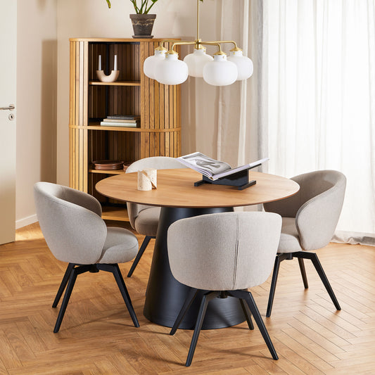 Darlene Beige Swivel Dining Chair