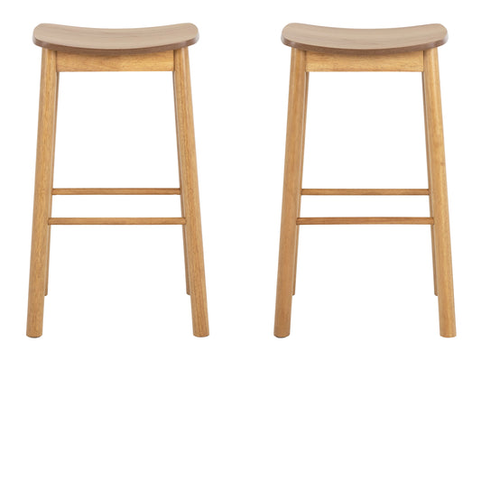 Barlow Bar Stool Without Back in Matt Oak Set of 2