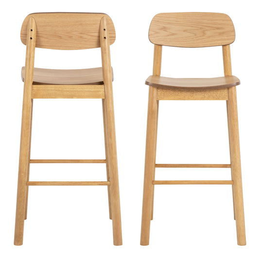 Barlow Bar Stool in Matt Oak Set of 2