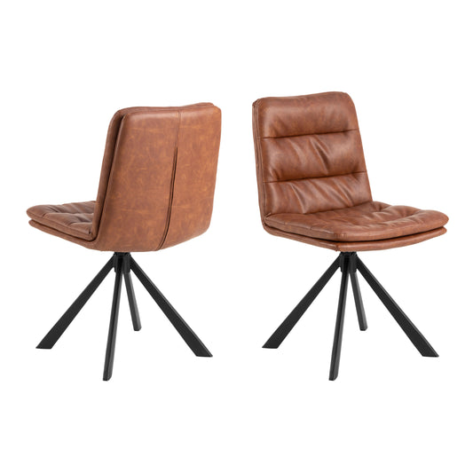 Dean Brandy PU Swivel Dining Chair Set of 2