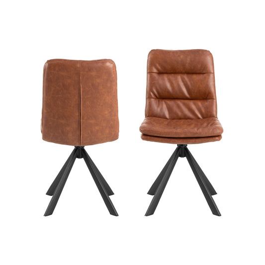 Dean Brandy PU Swivel Dining Chair Set of 2