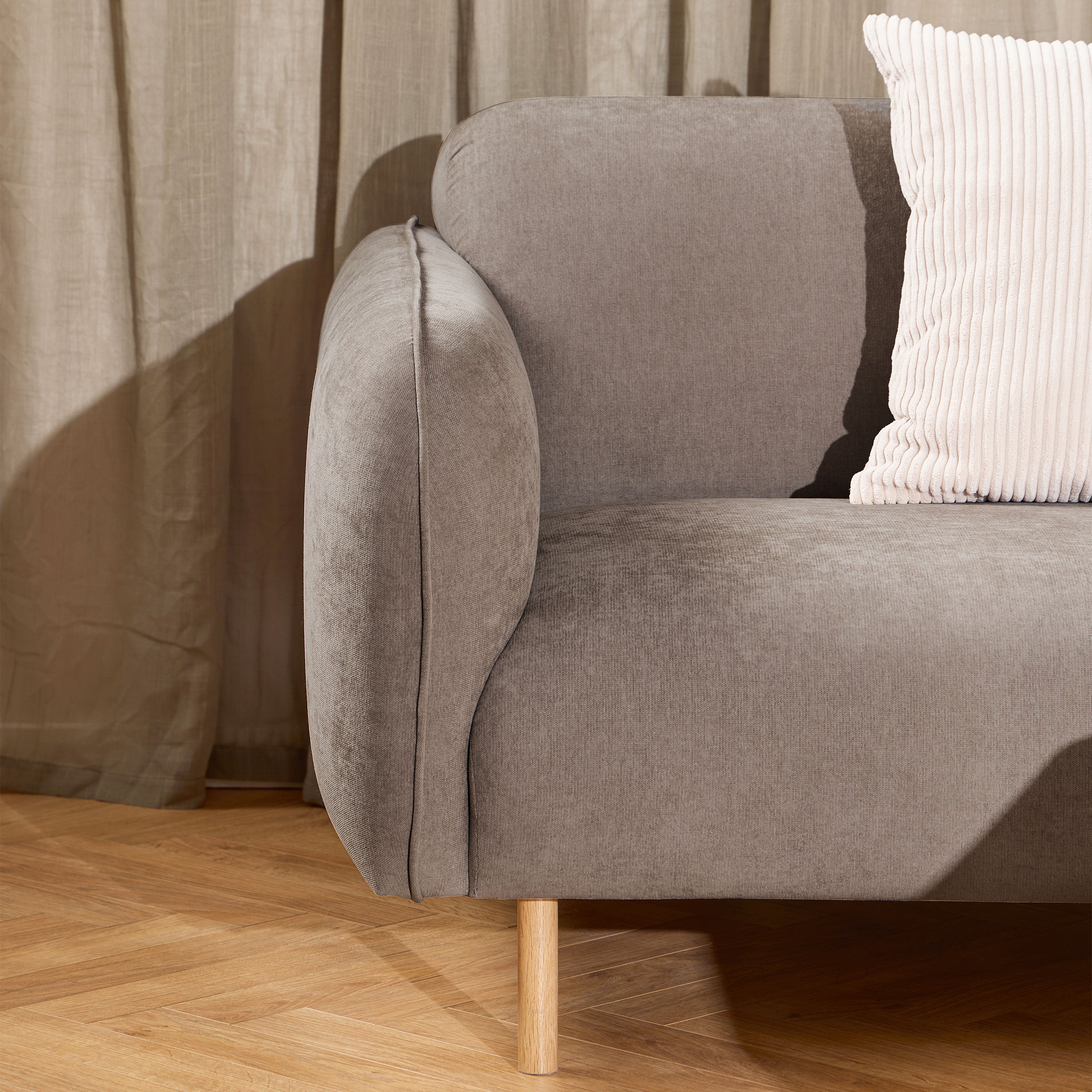 Westham 2 Seater Sofa in Fay Fabric Dusty Brown 21 Fabric, Base in Matt Oak Westham 2 Seater Sofa in Fay Fabric Dusty Brown 21 Fabric, Base in Matt Oak