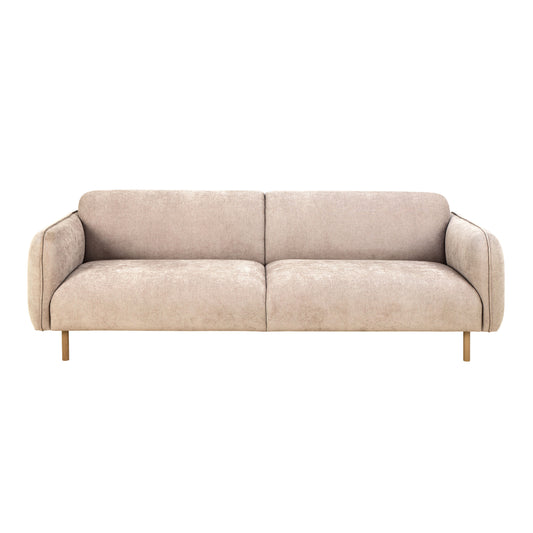 Westham 3 Seater Sofa in Fay Beige 05 Fabric, Base in Matt Oak