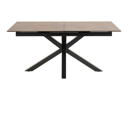 Heaven Extendable Dining Table with Ceramic Rusty Brown Top 168cm