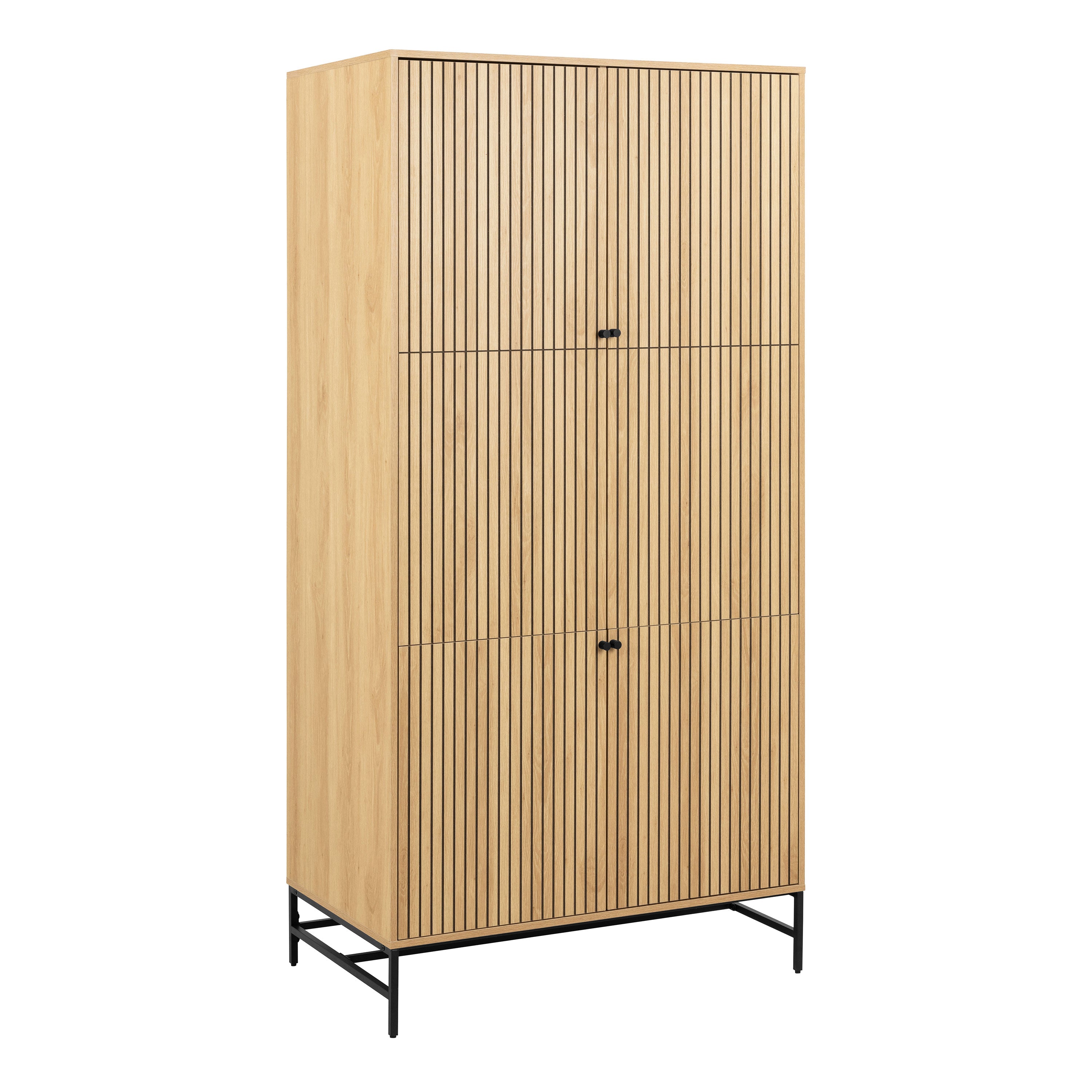 Albany Wardrobe 4 Doors in Black/Oak Albany Wardrobe 4 Doors in Black/Oak