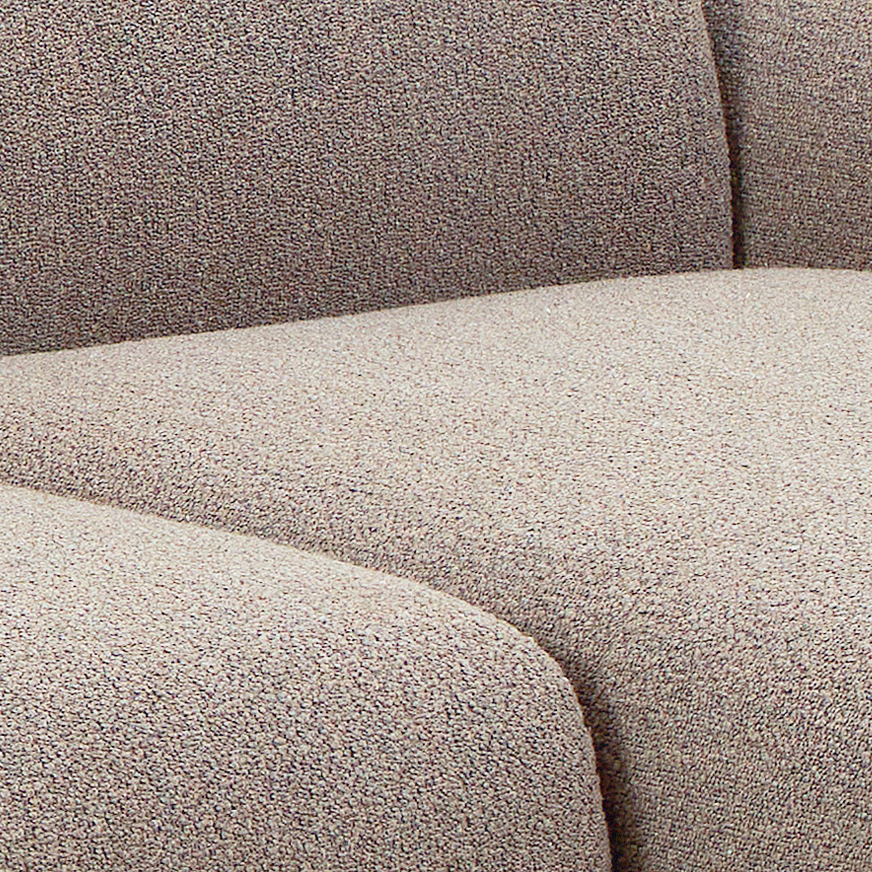 Midfield 2 Seater Chaiselongue Sofa RHF (Reversible Module) in Beige Cona Boucle 1 Fabric, Base in Matt Black Midfield 2 Seater Chaiselongue Sofa RHF (Reversible Module) in Beige Cona Boucle 1 Fabric, Base in Matt Black