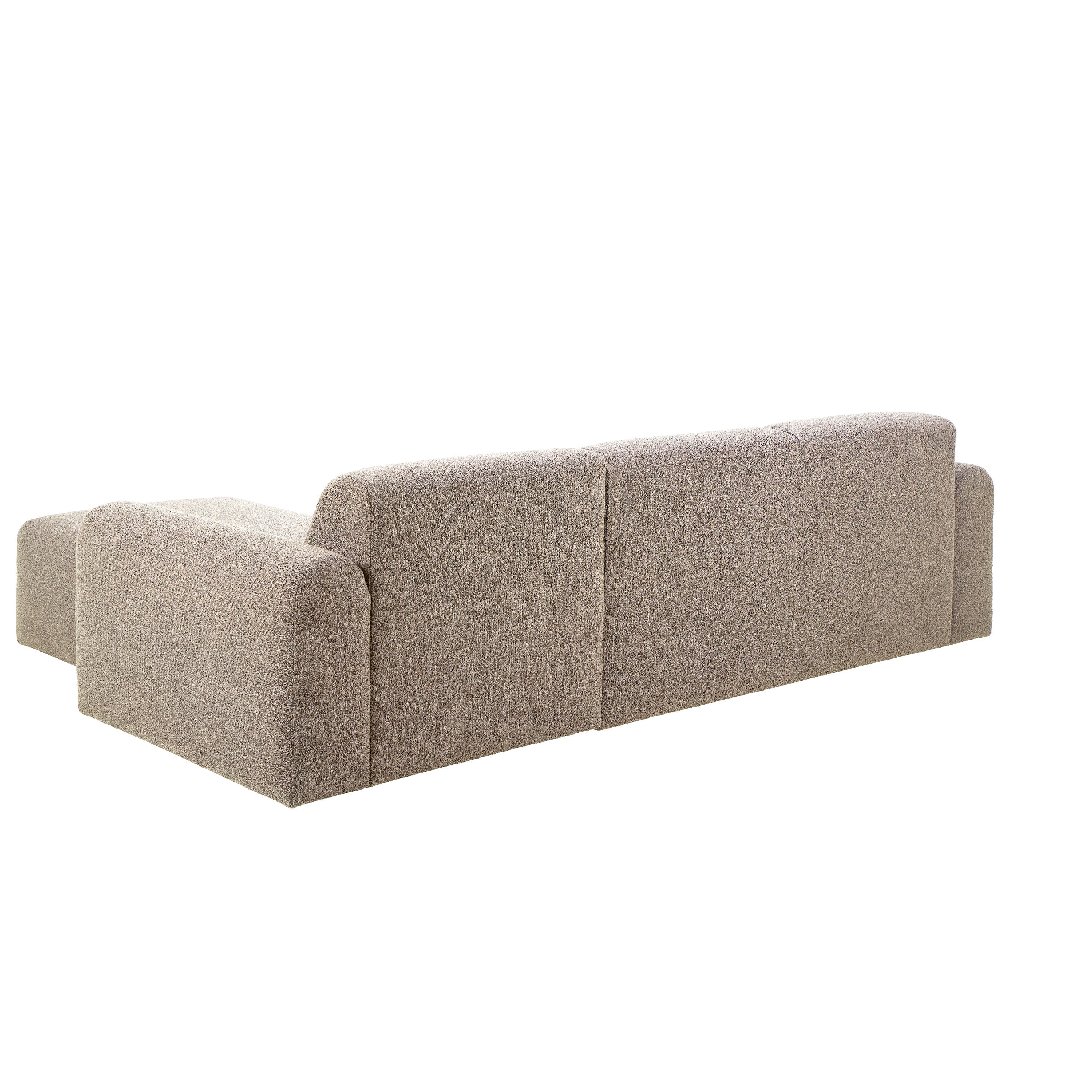 Midfield 2 Seater Chaiselongue Sofa RHF (Reversible Module) in Beige Cona Boucle 1 Fabric, Base in Matt Black Midfield 2 Seater Chaiselongue Sofa RHF (Reversible Module) in Beige Cona Boucle 1 Fabric, Base in Matt Black