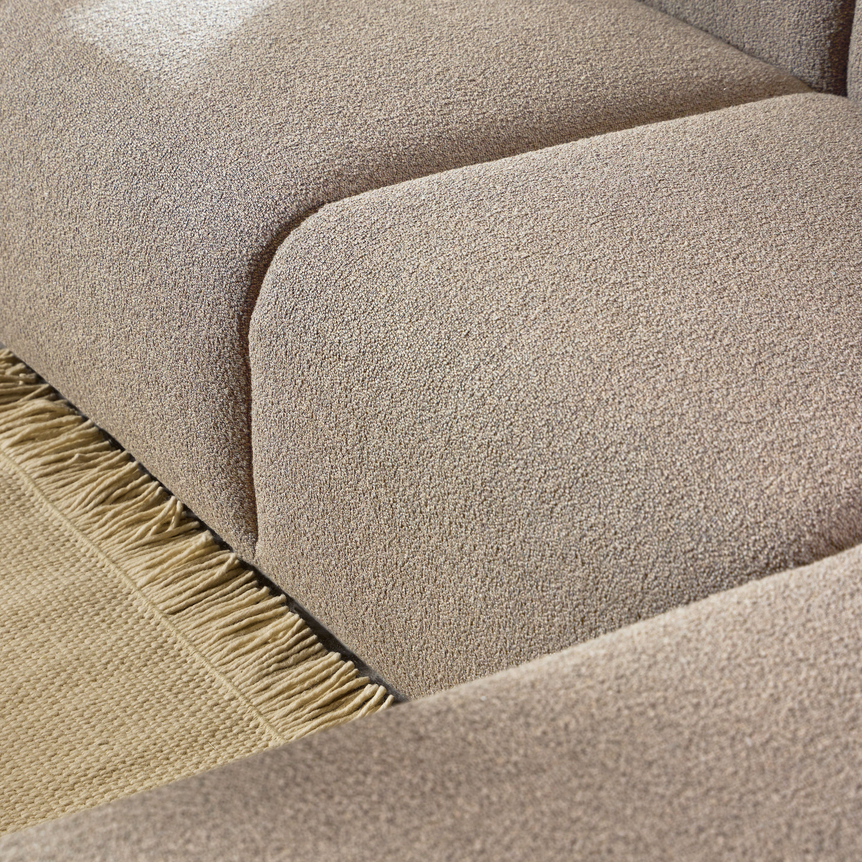 Midfield 2 Seater Chaiselongue Sofa RHF (Reversible Module) in Beige Cona Boucle 1 Fabric, Base in Matt Black Midfield 2 Seater Chaiselongue Sofa RHF (Reversible Module) in Beige Cona Boucle 1 Fabric, Base in Matt Black