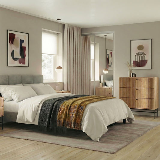 Albany Chest of 3 Drawers in Oak/Black Legs