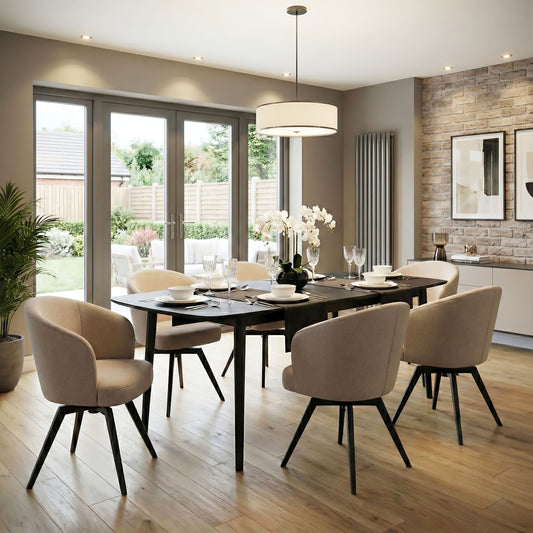 Montreux Rectangular Extending Dining Table in Black 180-219 cm