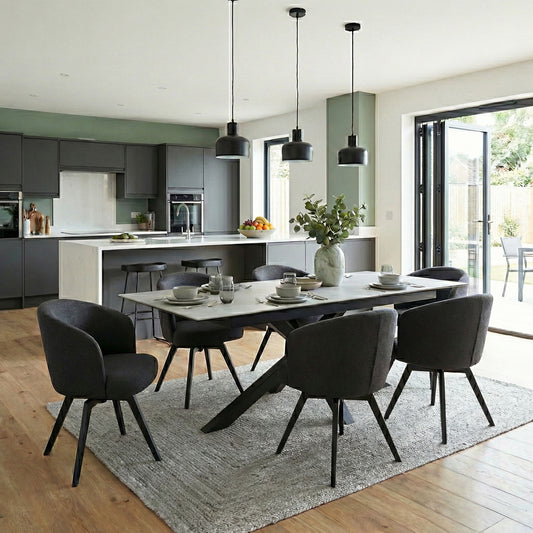 Darlene Black Swivel Dining Chair