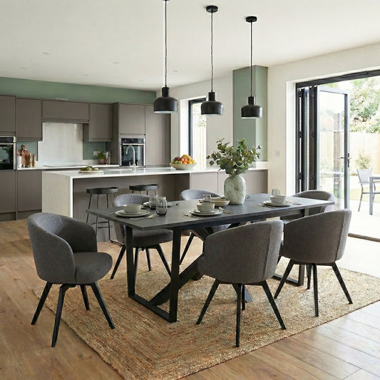 Darlene Grey Swivel Dining Chair