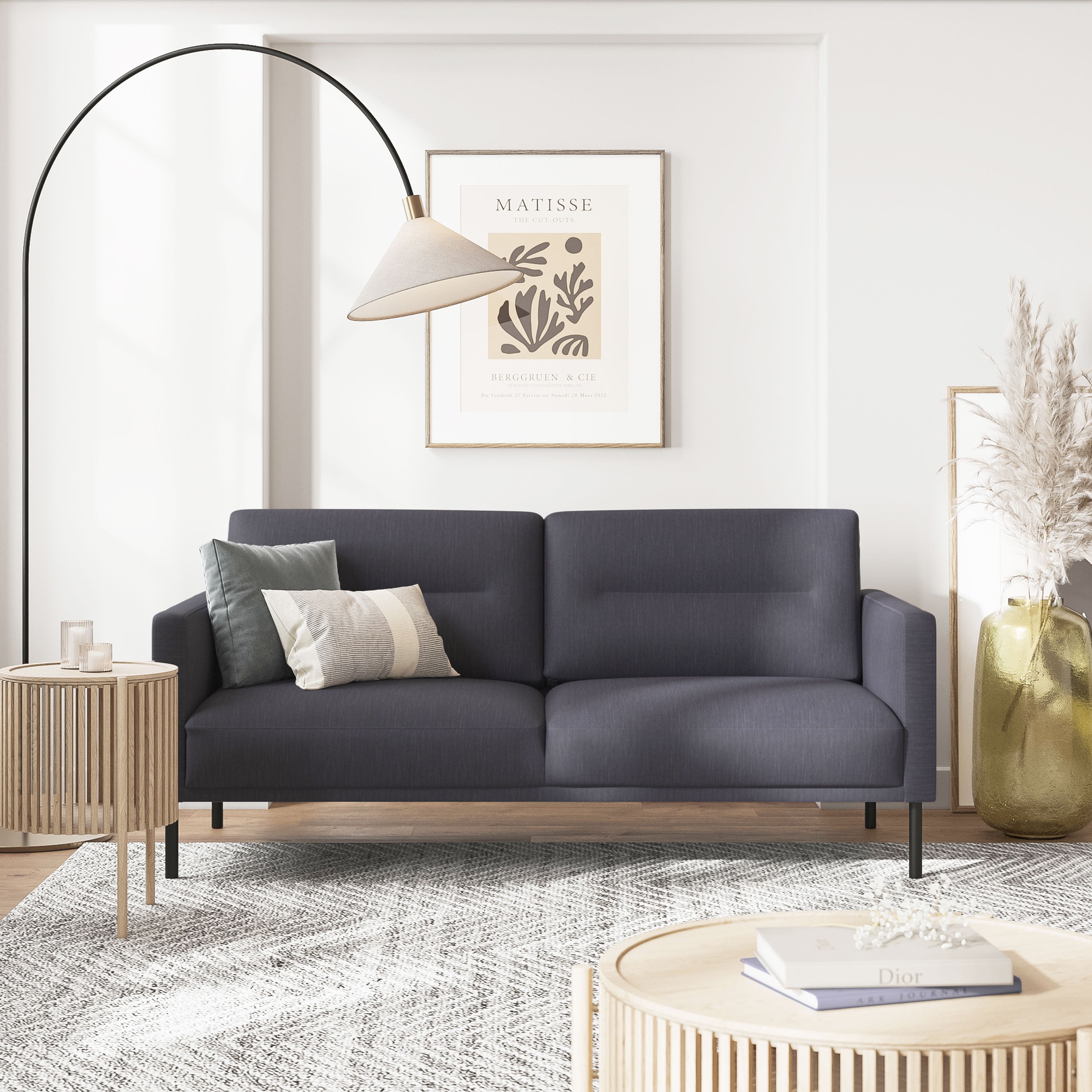 Larvik 2 Seater Sofa -  Anthracite, Black Legs