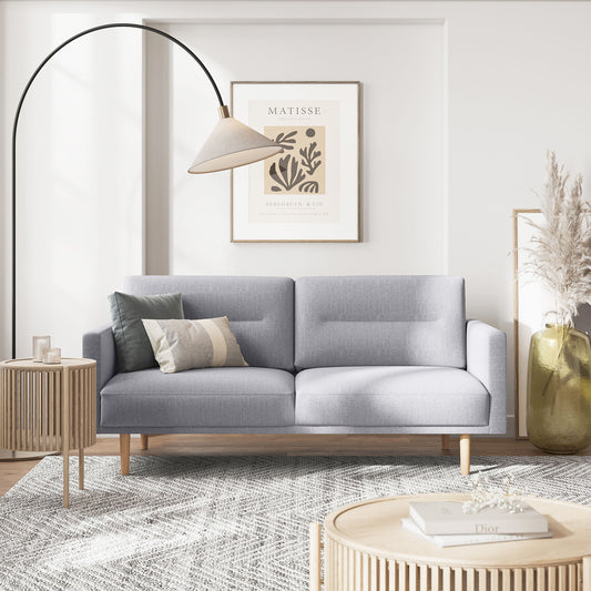 Larvik 2 Seater Sofa - Grey, Oak Legs