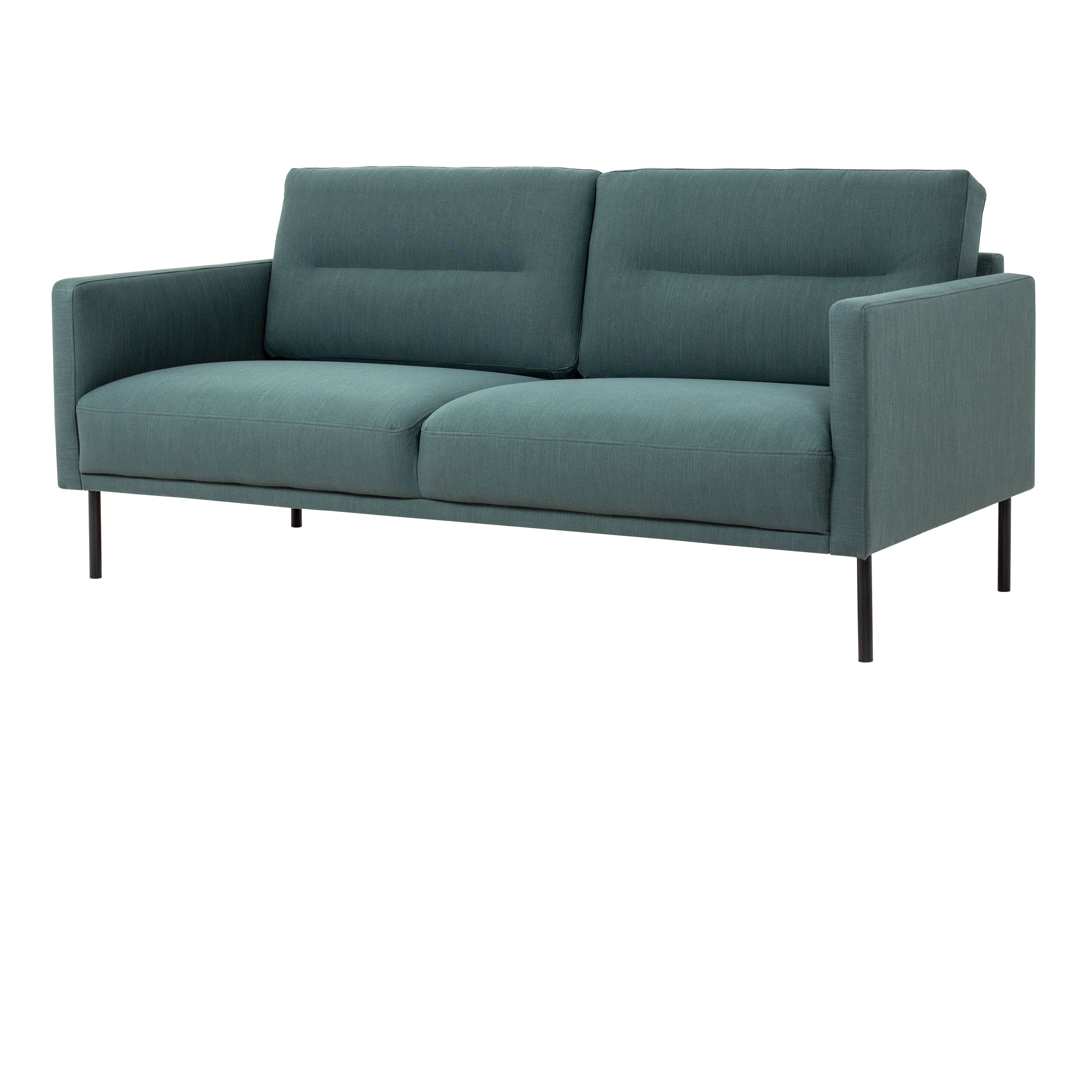 Larvik 2 Seater Sofa - Dark Green, Black Legs