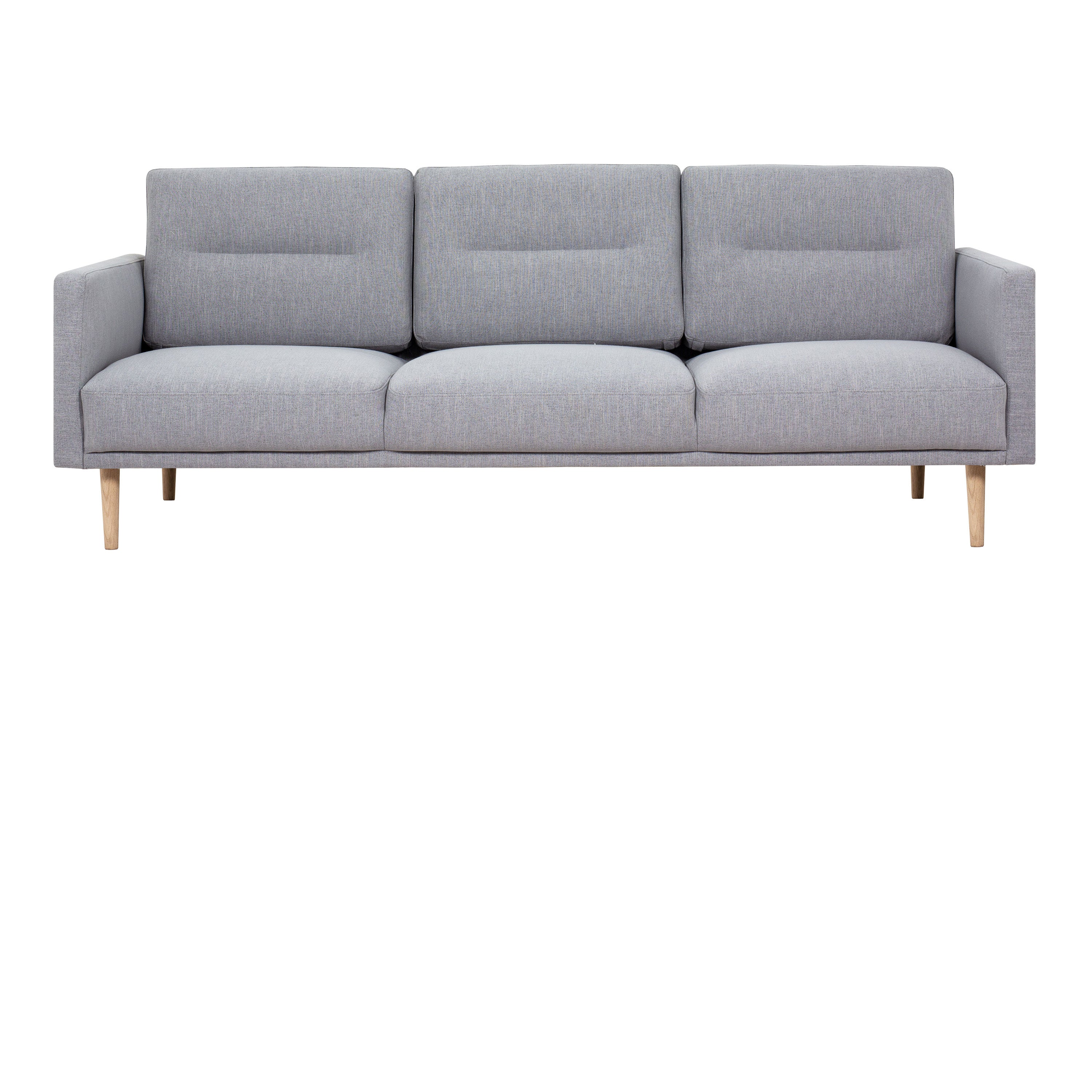 Larvik 3 Seater Sofa - Grey, Oak Legs