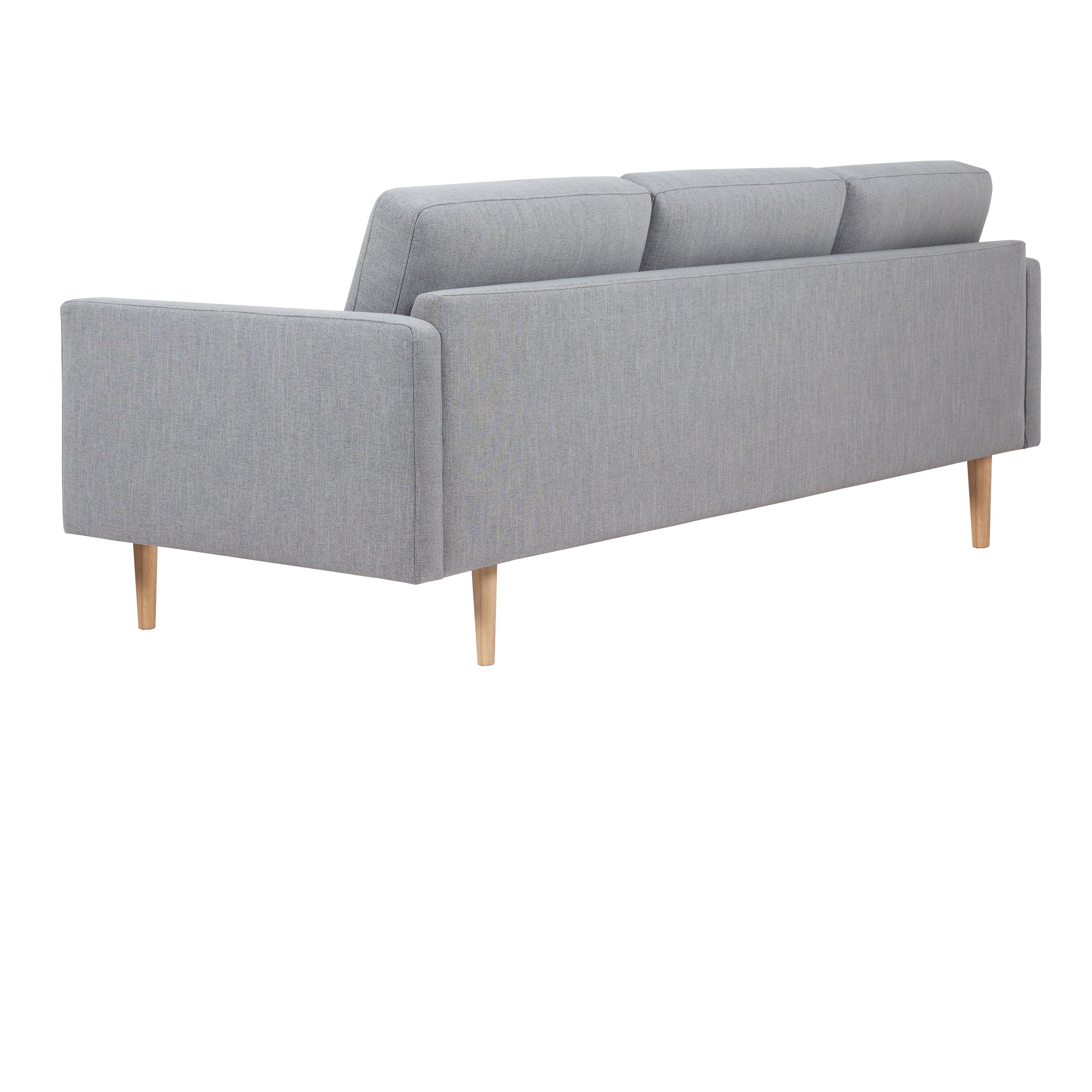 Larvik 3 Seater Sofa - Grey, Oak Legs