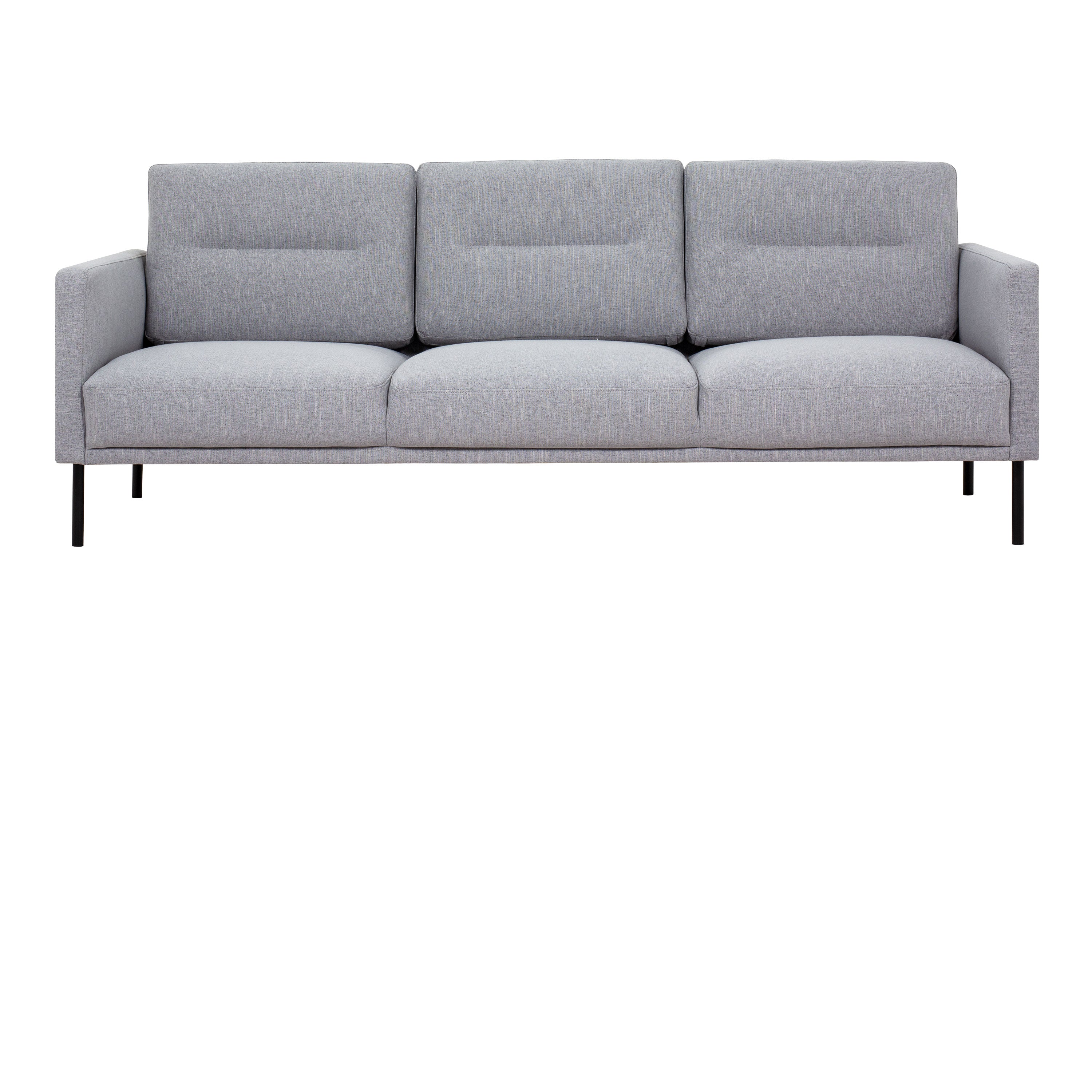 Larvik 3 Seater Sofa - Grey, Black Legs