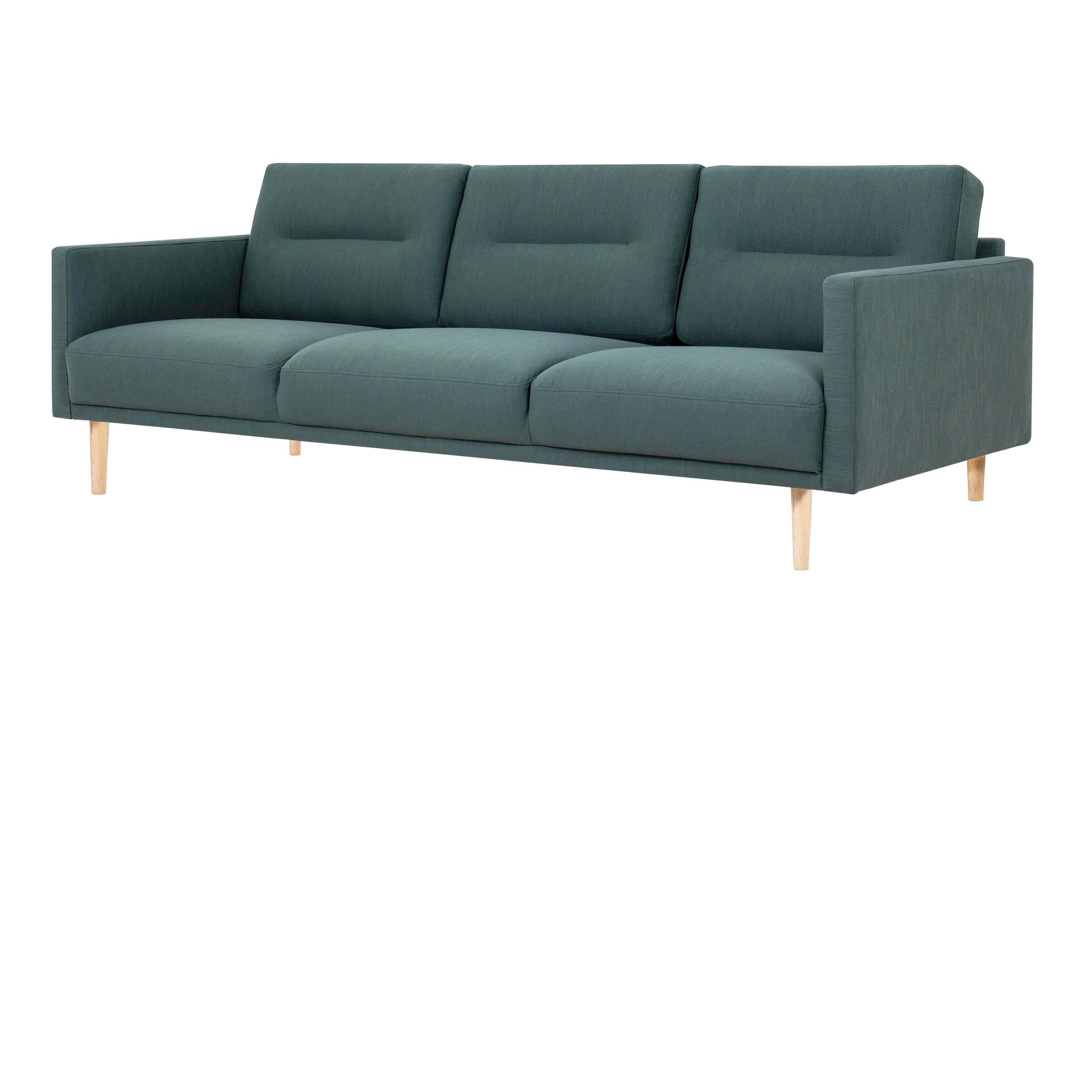 Larvik 3 Seater Sofa - Dark Green, Oak Legs