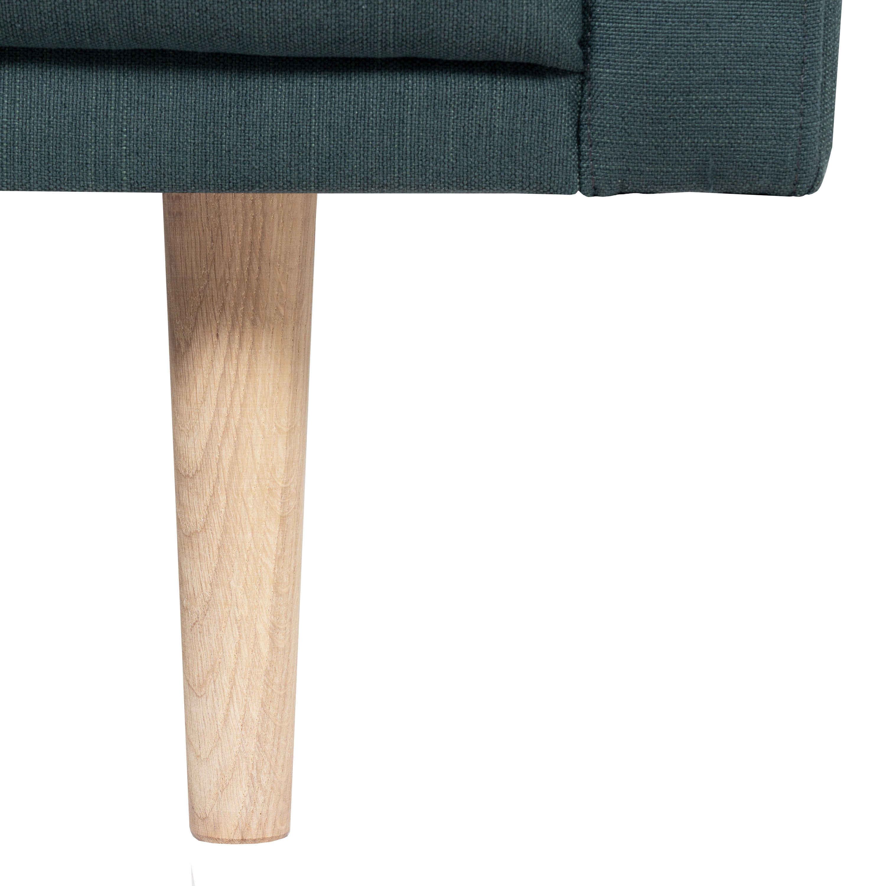 Larvik 3 Seater Sofa - Dark Green, Oak Legs