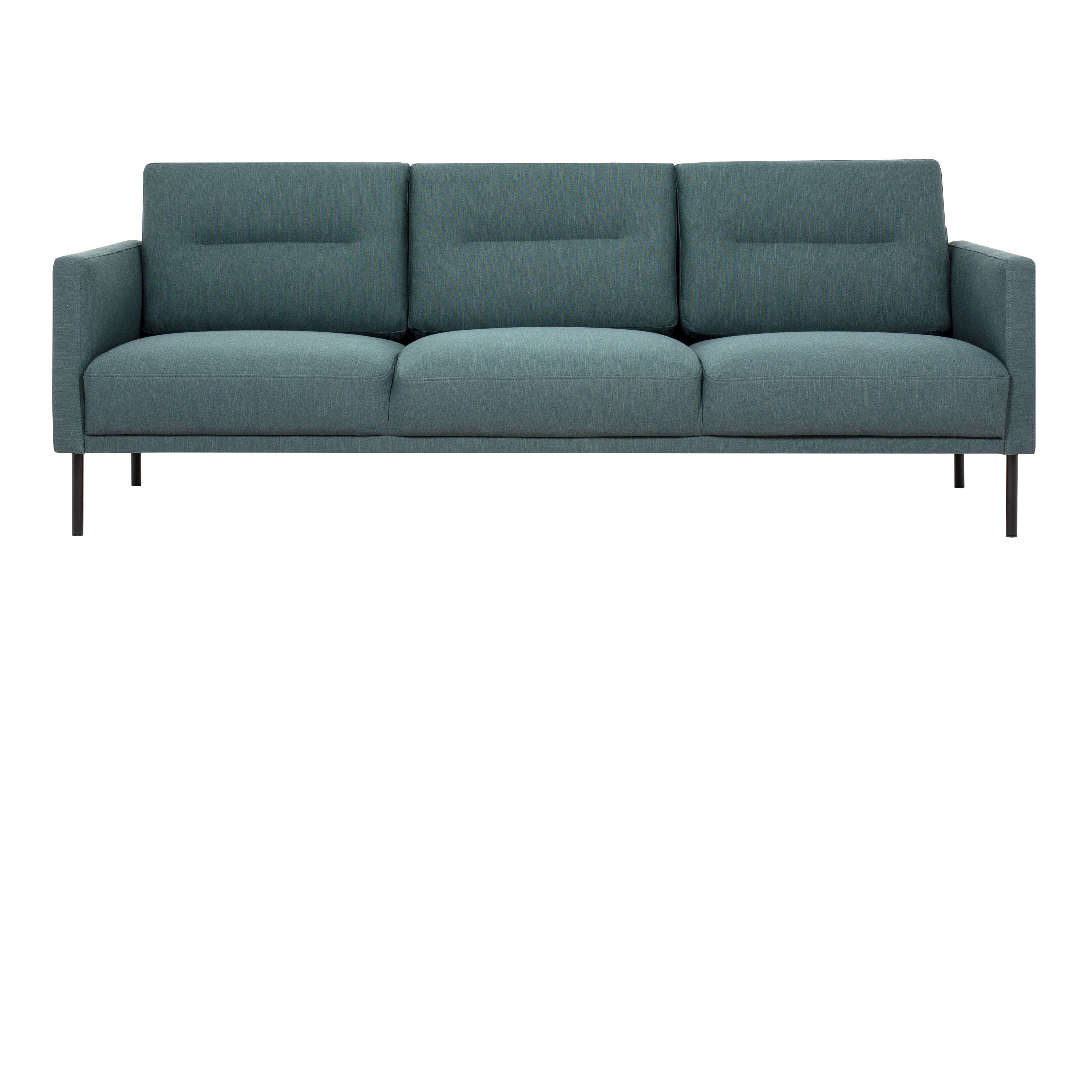 Larvik 3 Seater Sofa - Dark Green, Black Legs