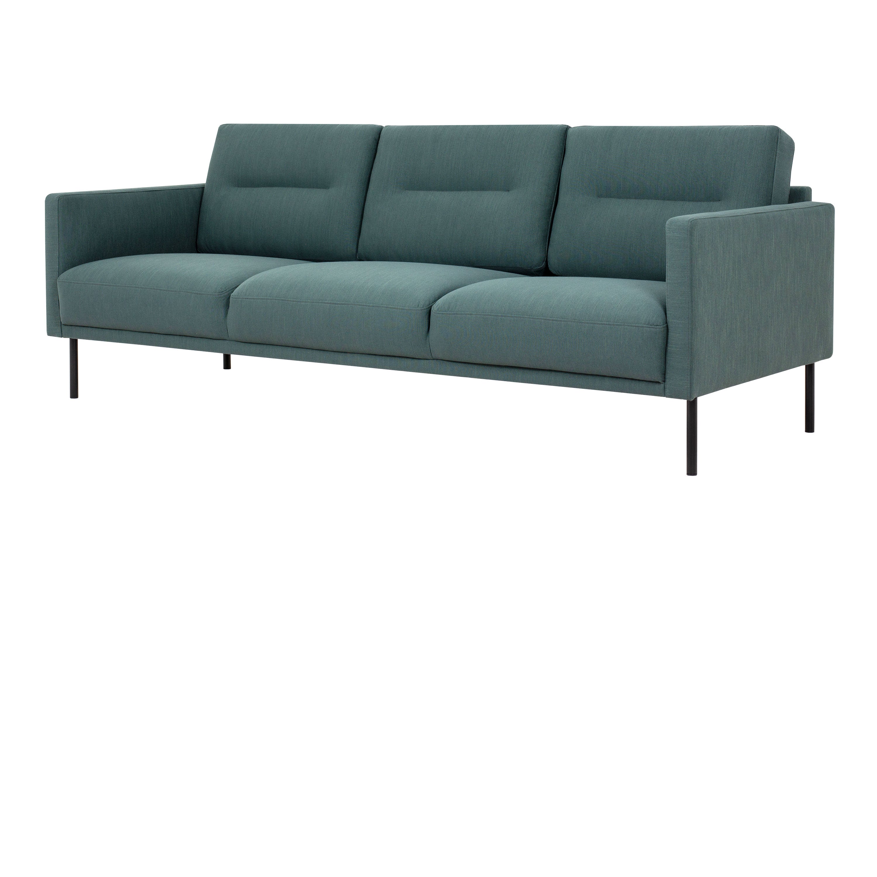 Larvik 3 Seater Sofa - Dark Green, Black Legs