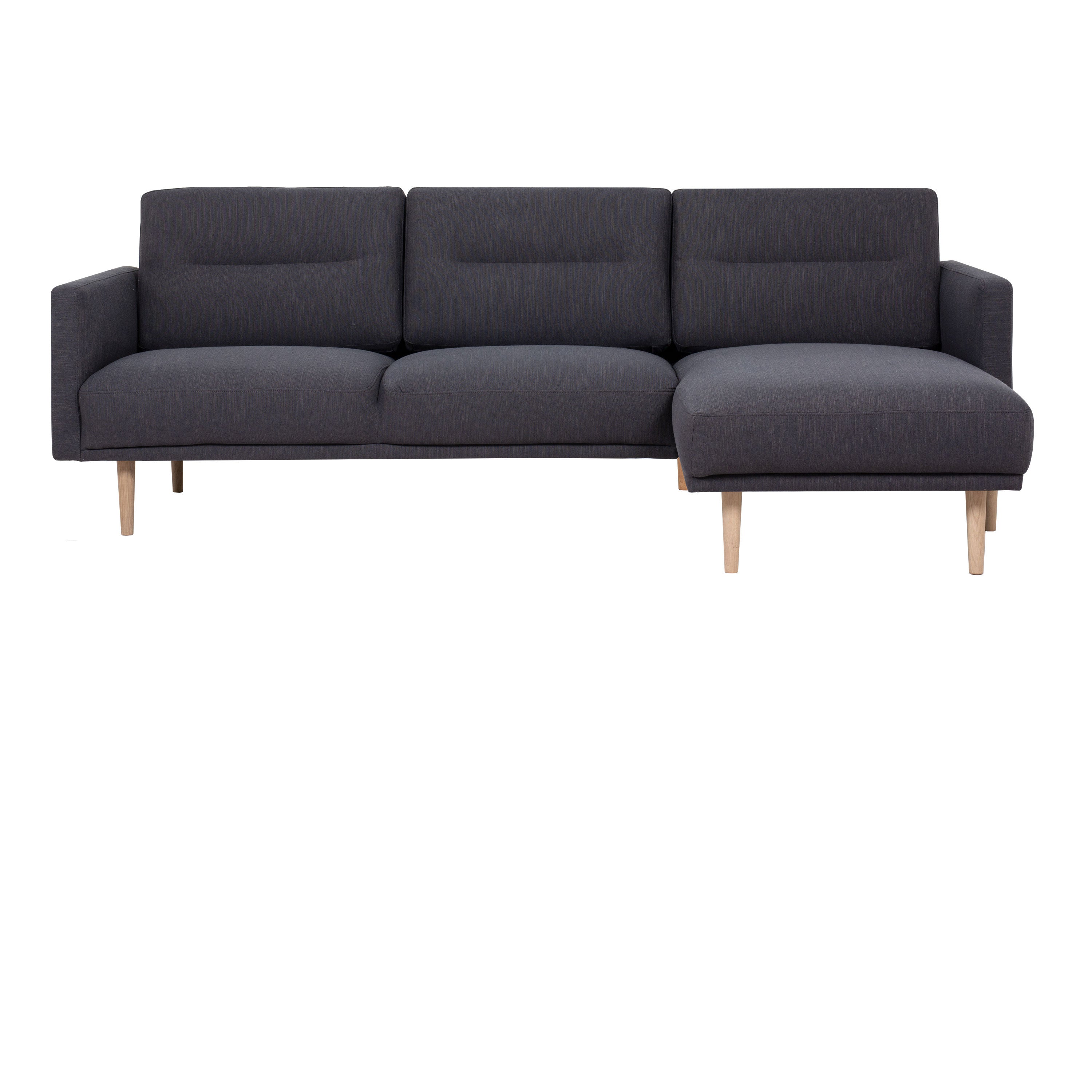 Larvik Chaiselongue Sofa (RH) - Antracit, Oak Legs